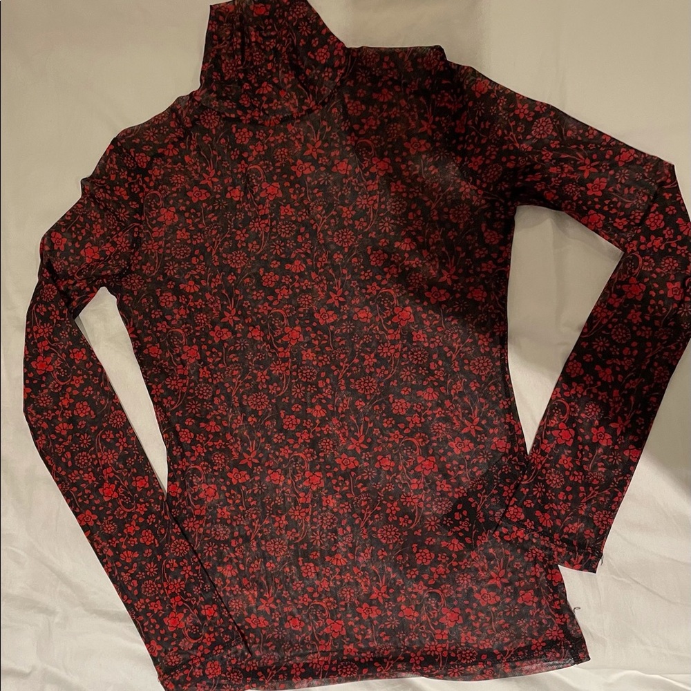 Maje Mesh Turtle neck shirt.
